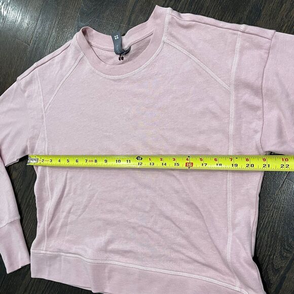Sweaty Betty Sweatshirt Women's 4 After Class Longline Pink Organic Cotton Modal - Picture 8 of 8
